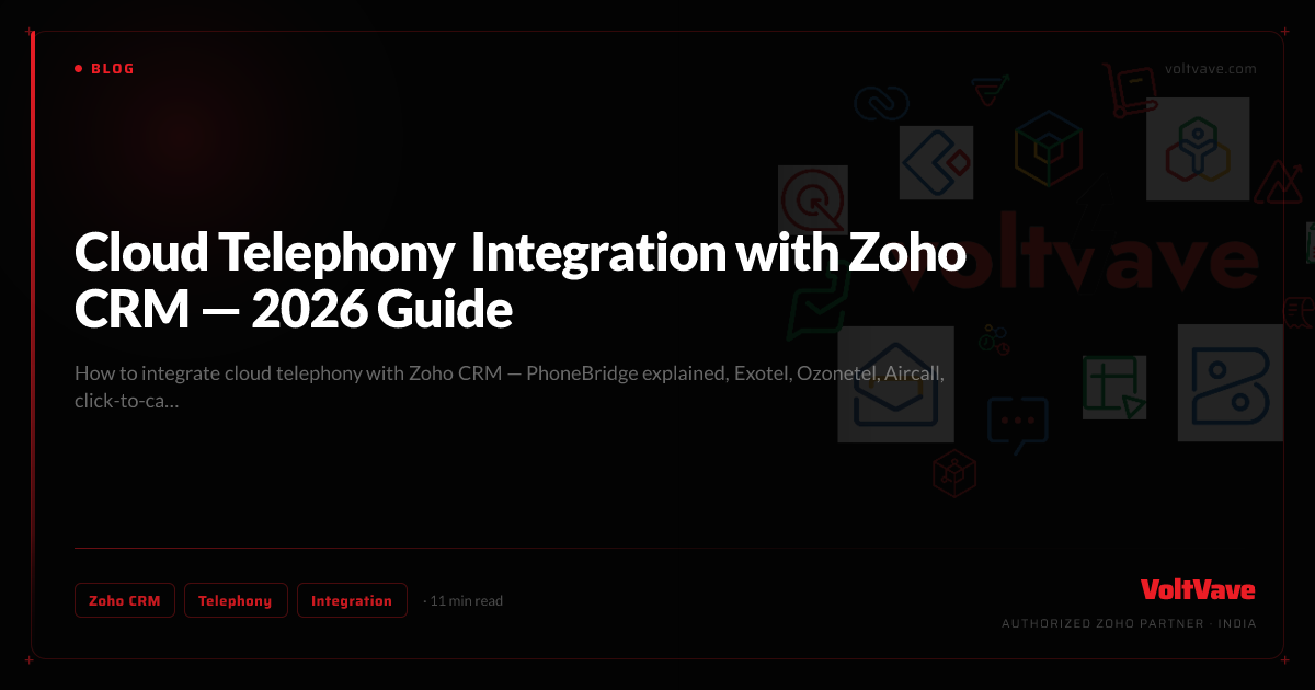 Cloud Telephony Integration with Zoho CRM — 2026 Guide