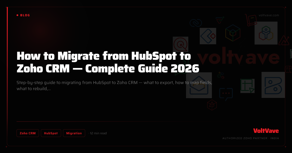 How to Migrate from HubSpot to Zoho CRM — Complete Guide 2026
