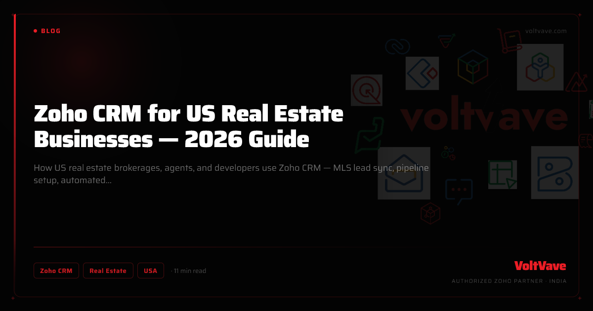 Zoho CRM for US Real Estate Businesses — 2026 Guide