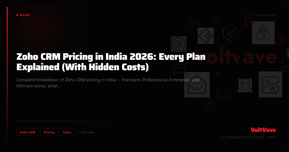 Zoho CRM Pricing in India 2026: Every Plan Explained (With Hidden Costs)